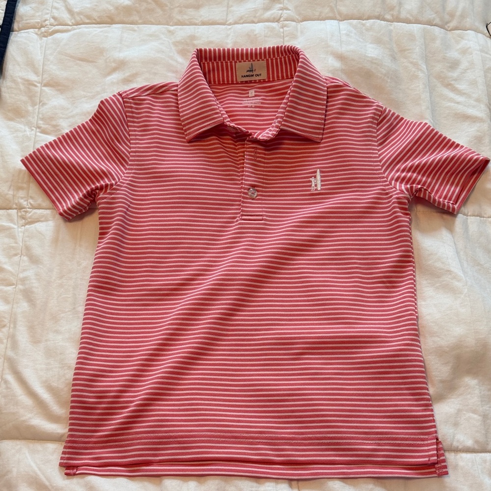 johnnie-O Red Striped Kids Polo Shirt